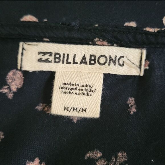 Billabong Navy Floral Swing Cropped Tank Top with Ruffles - Picture 5 of 15